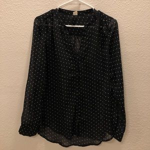 Black Dotted Blouse ✨3 for $10✨